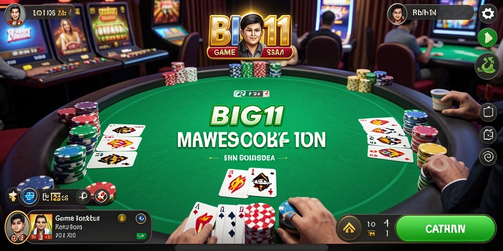Tampilan gameplay Poker yang menarik di BIG11.