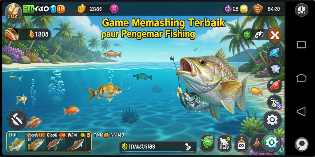 Screenshot gameplay BINGO188 menunjukkan aksi memancing yang seru dan mendebarkan.