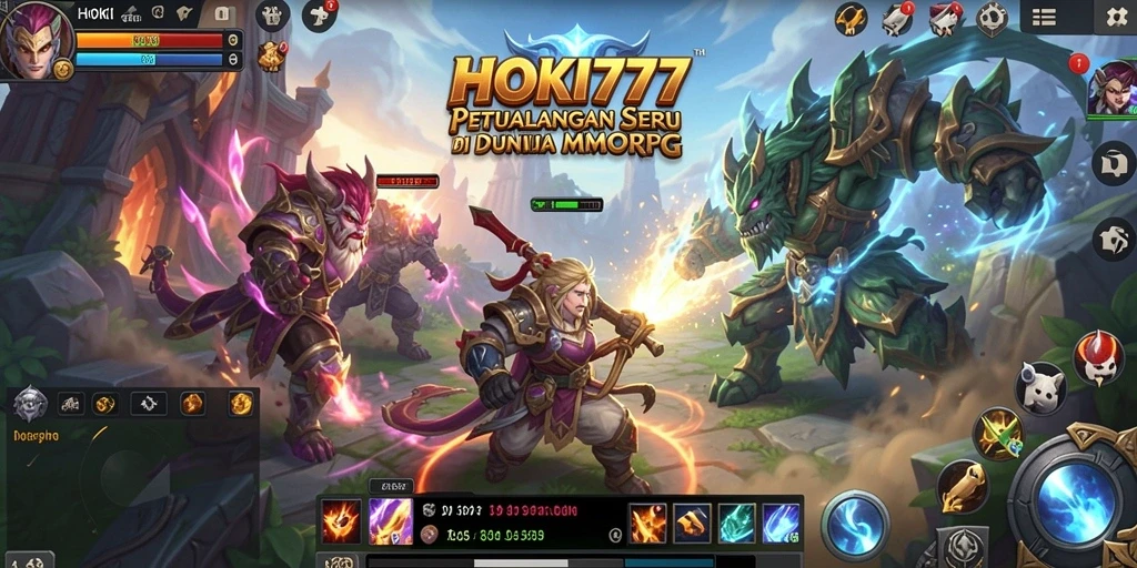 Tangkapan layar permainan HOKI777 yang menampilkan aksi pertempuran MMORPG yang seru.