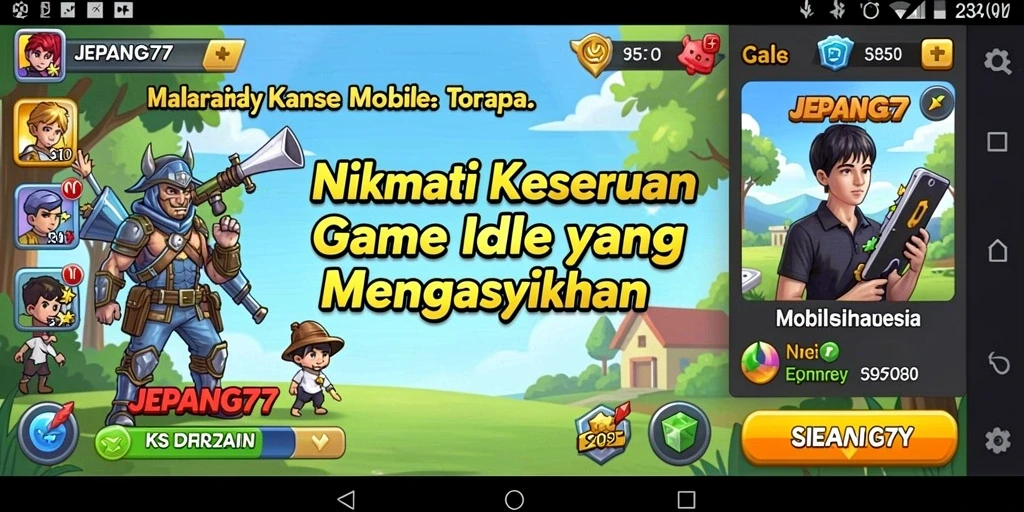 Tampilan gameplay JEPANG77 yang menarik dengan karakter unik.