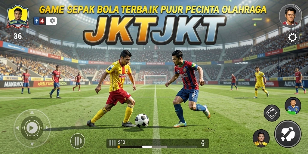 Screenshot menampilkan aksi seru saat pertandingan sepak bola.