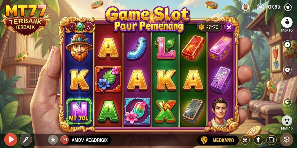Screenshot gameplay MT777 yang menarik dengan berbagai kombinasi simbol.