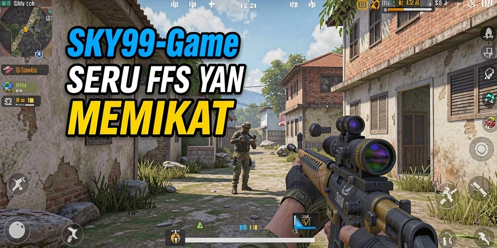Screenshot utama SKY99 menunjukkan aksi mendebarkan dalam permainan FPS.