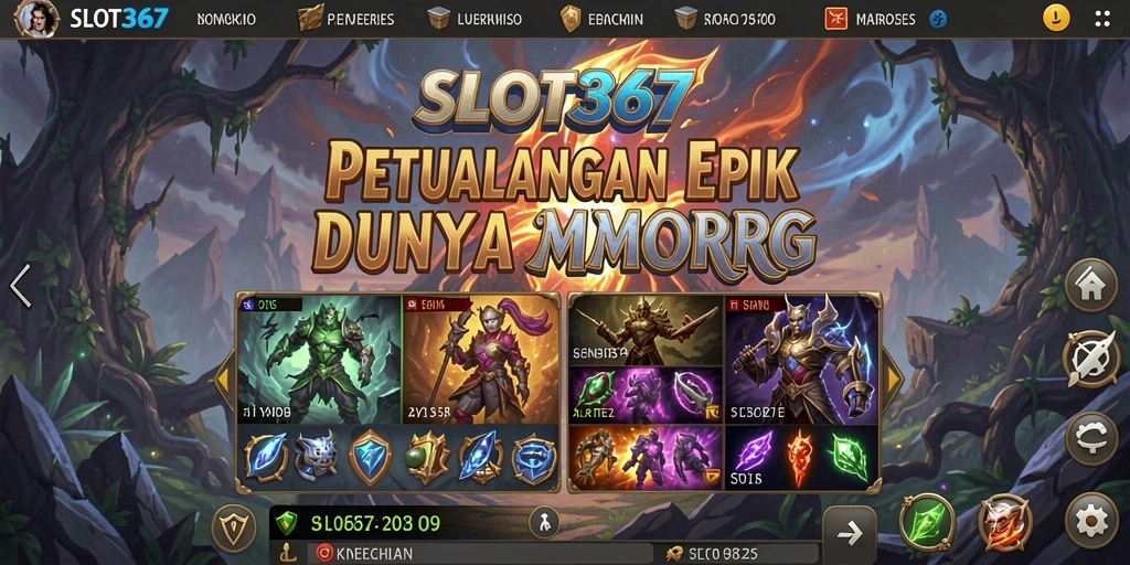 Screenshot gameplay SLOT367 menampilkan pertarungan seru dalam dunia MMORPG yang luas.
